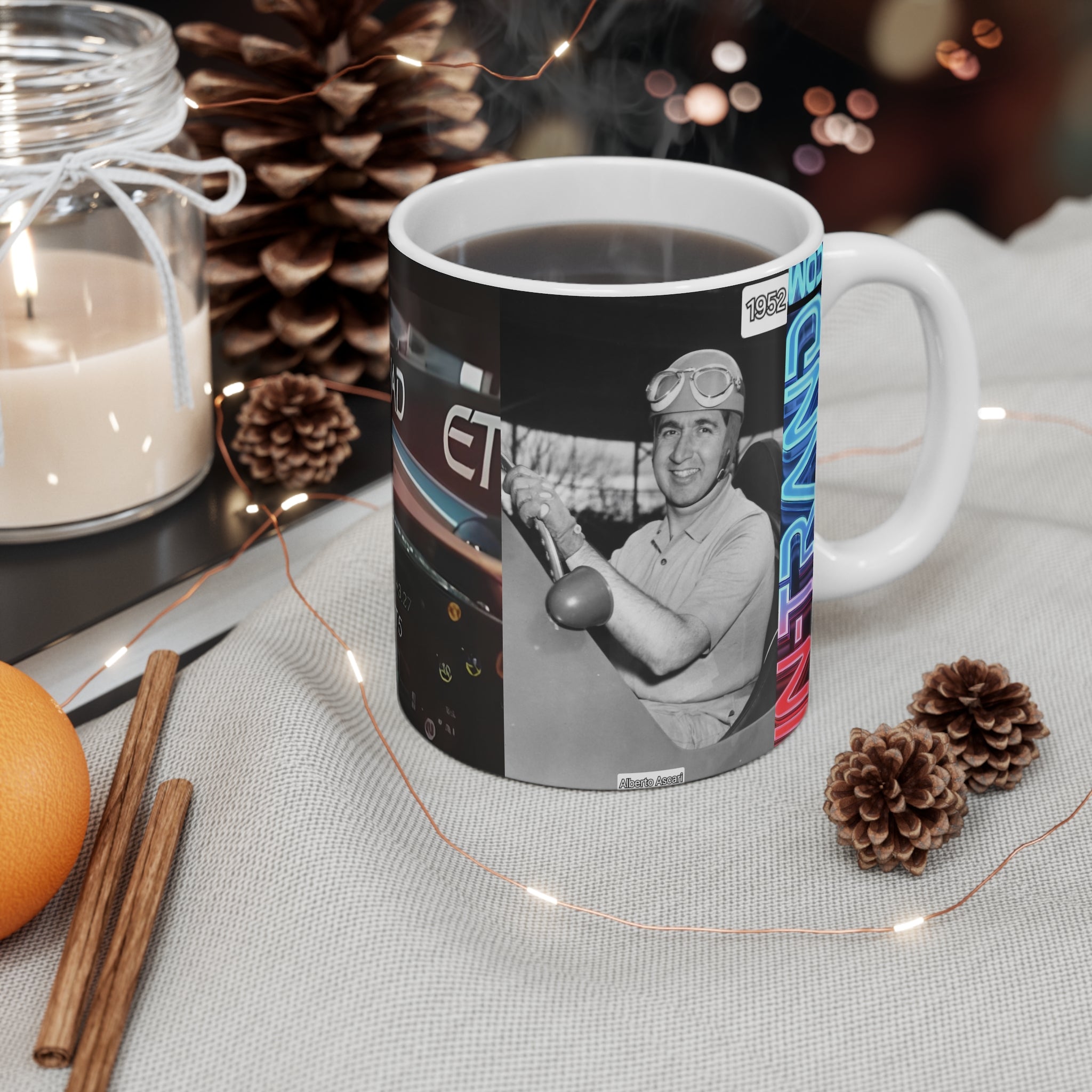 Racing History 11oz Coffee Mug – 'The History of Speed' Car Track Design