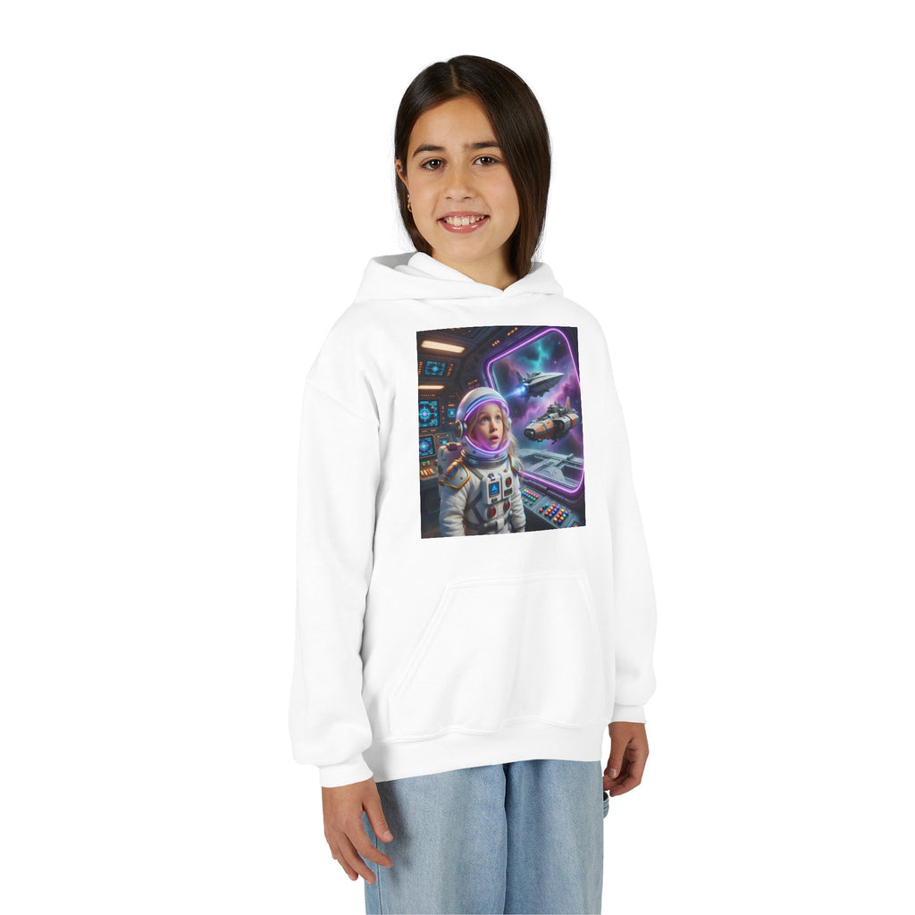 Kids Space Explorer Hoodie — Astronaut Window Design