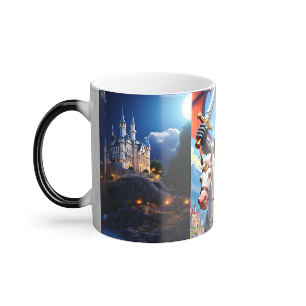 Color-Changing Kids' Knight Adventure Mug — 11oz Magic Morphing Mug with Dragon & Castle