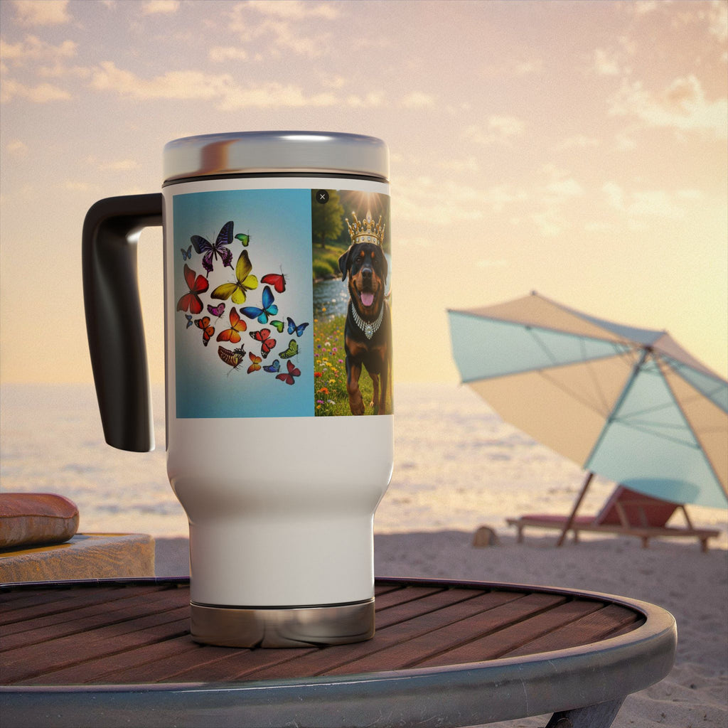 Stainless Steel Travel Mug with Handle, 14oz