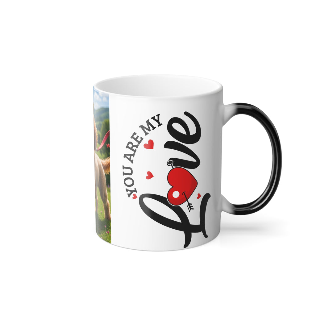 Color-Changing Mug – 'You Are My Queen' Puppy Crown Photo Mug, 11 oz