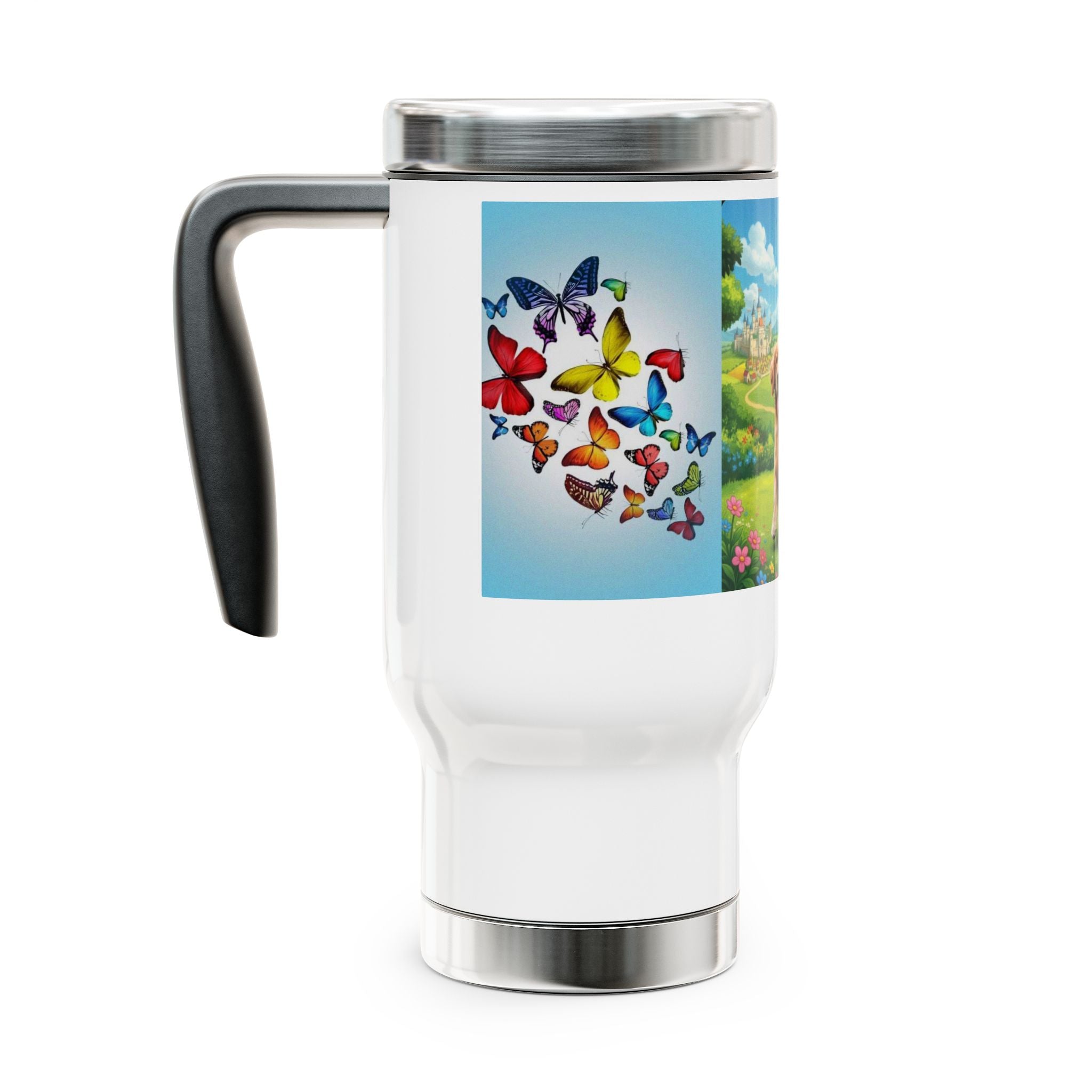 Stainless Steel Travel Mug with Handle, 14oz