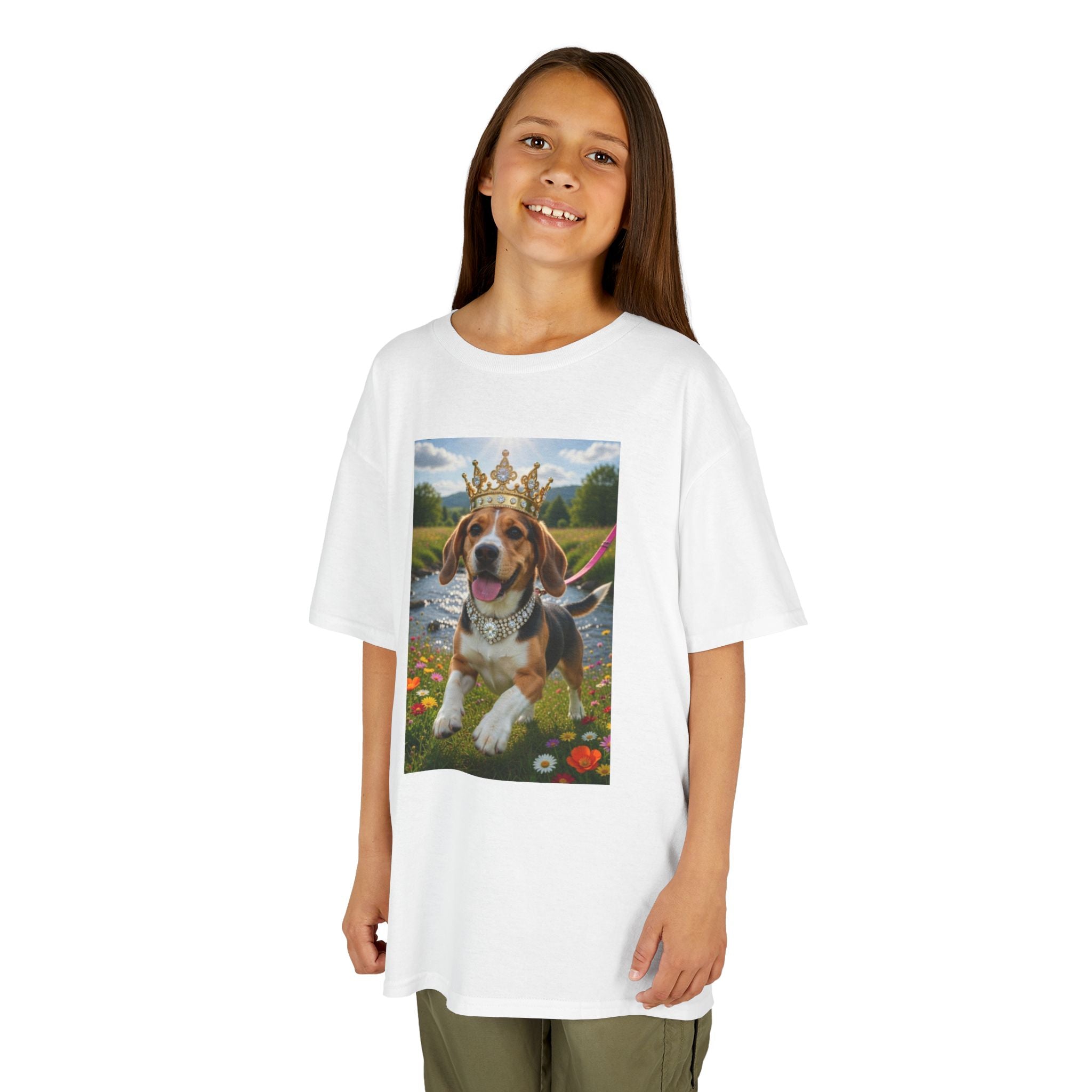 TEE/SHIRT KIDS - CATS HEROES — 'Royal Beagle' Crowned Dog Graphic Shirt