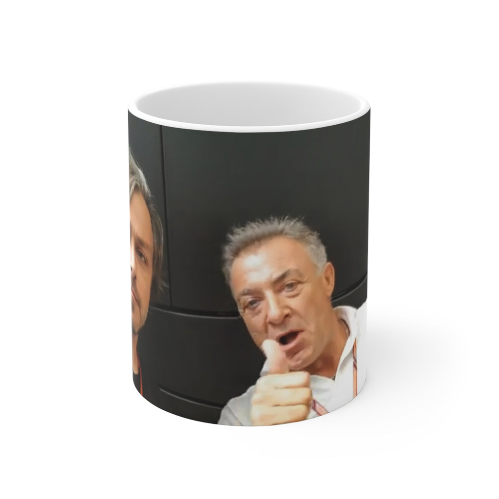 Photo Collage Mug — Thumbs Up Portrait Coffee Cup (11 oz)