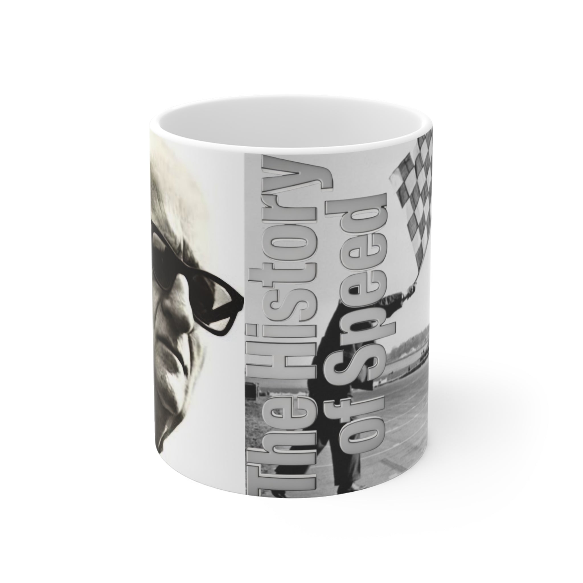 Retro Racing Portrait Mug — The History of Speed Design