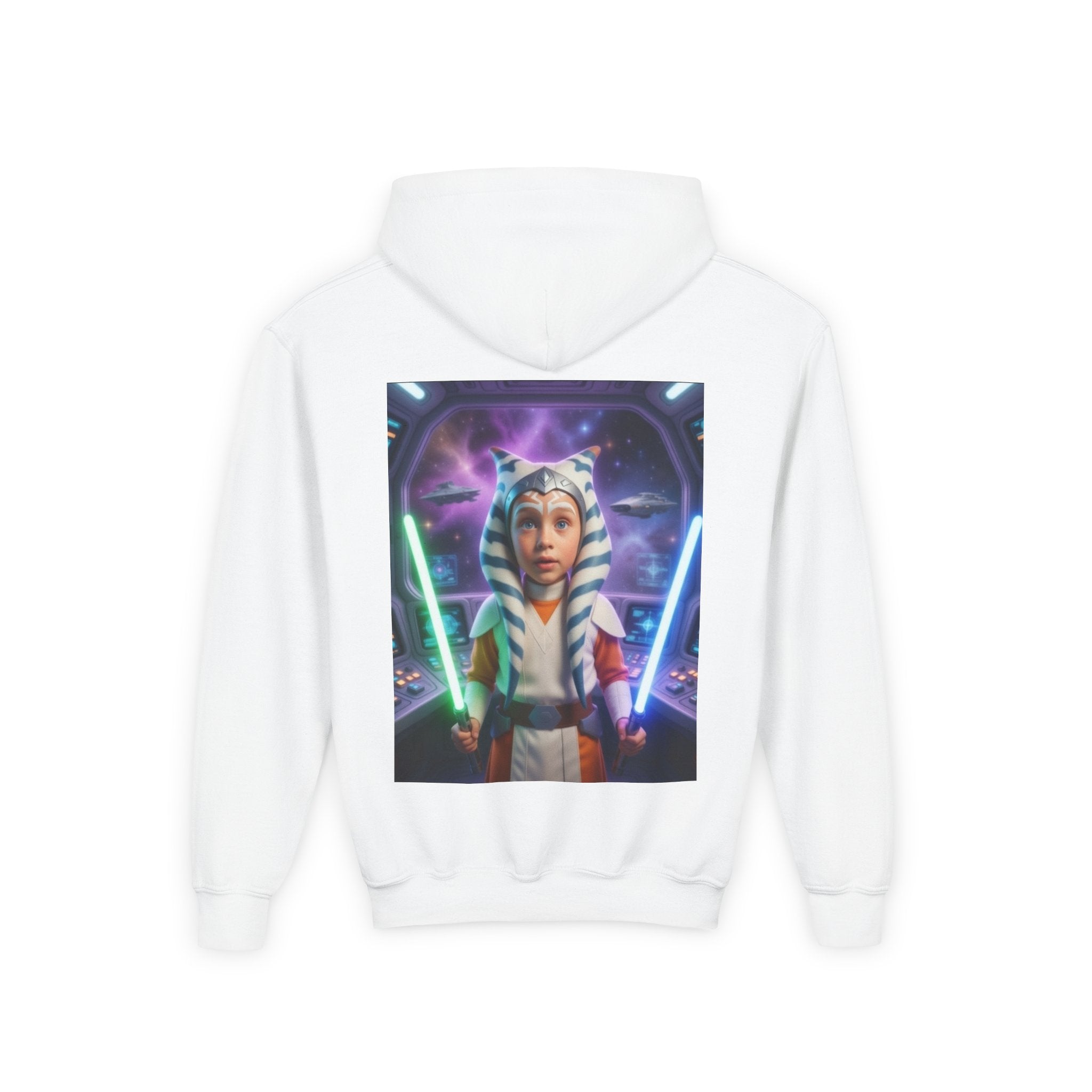 Youth Jedi Lightsaber Hoodie — Ahsoka-Inspired Star Wars Kid’s Sweatshirt