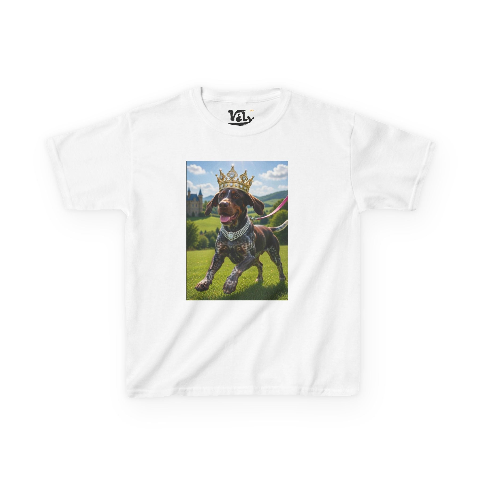 Kids T‑Shirt — Crowned Dachshund Puppy Graphic Tee