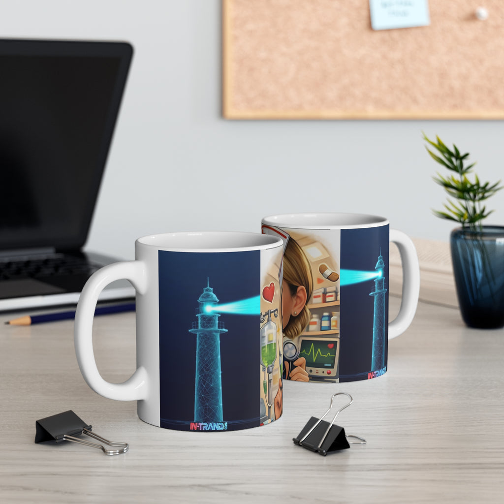 Nurse Cartoon Character Coffee Mug — Cute Medical Team Gift 11oz