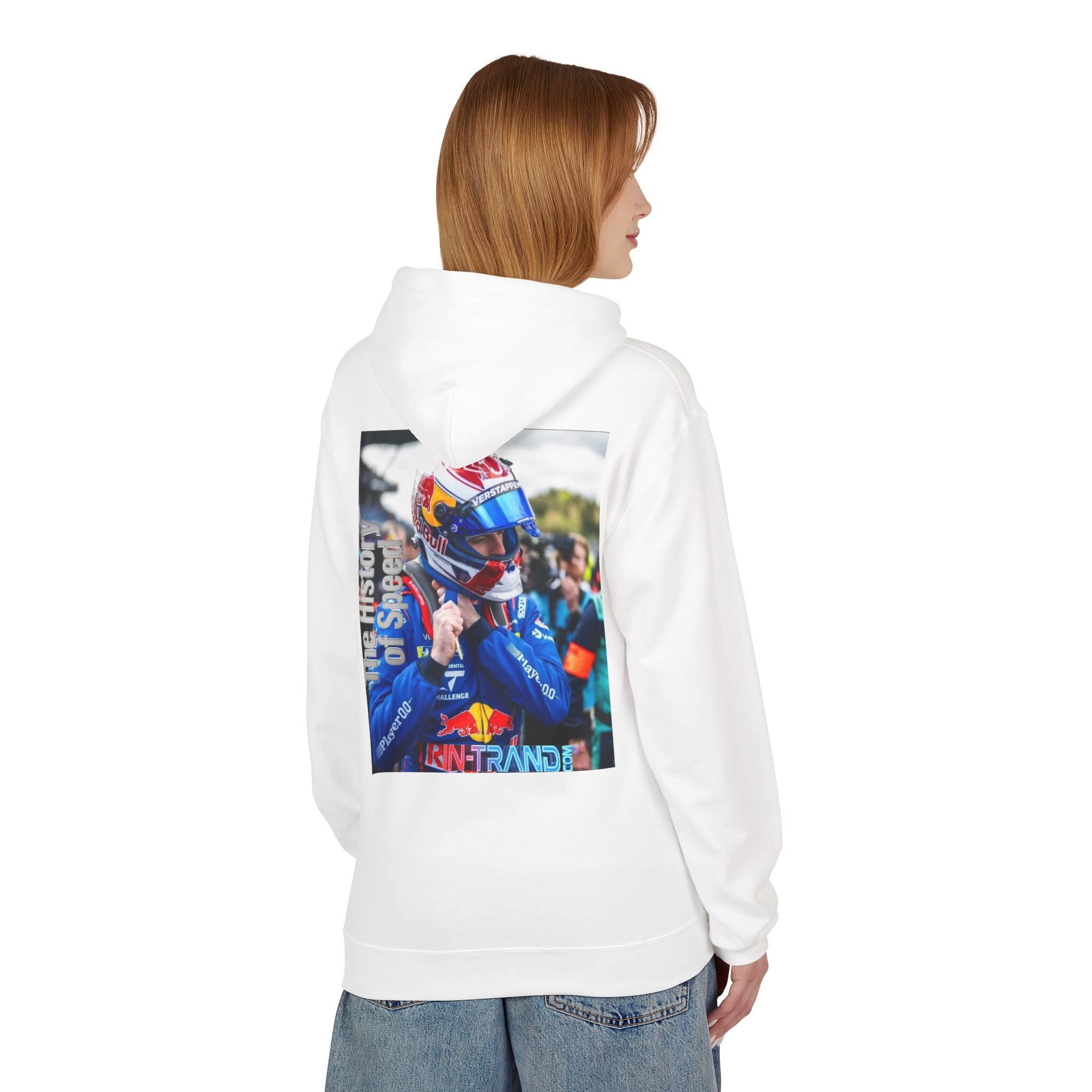Racing Driver Hoodie — 'The History of Speed' Red Bull Helmet Print