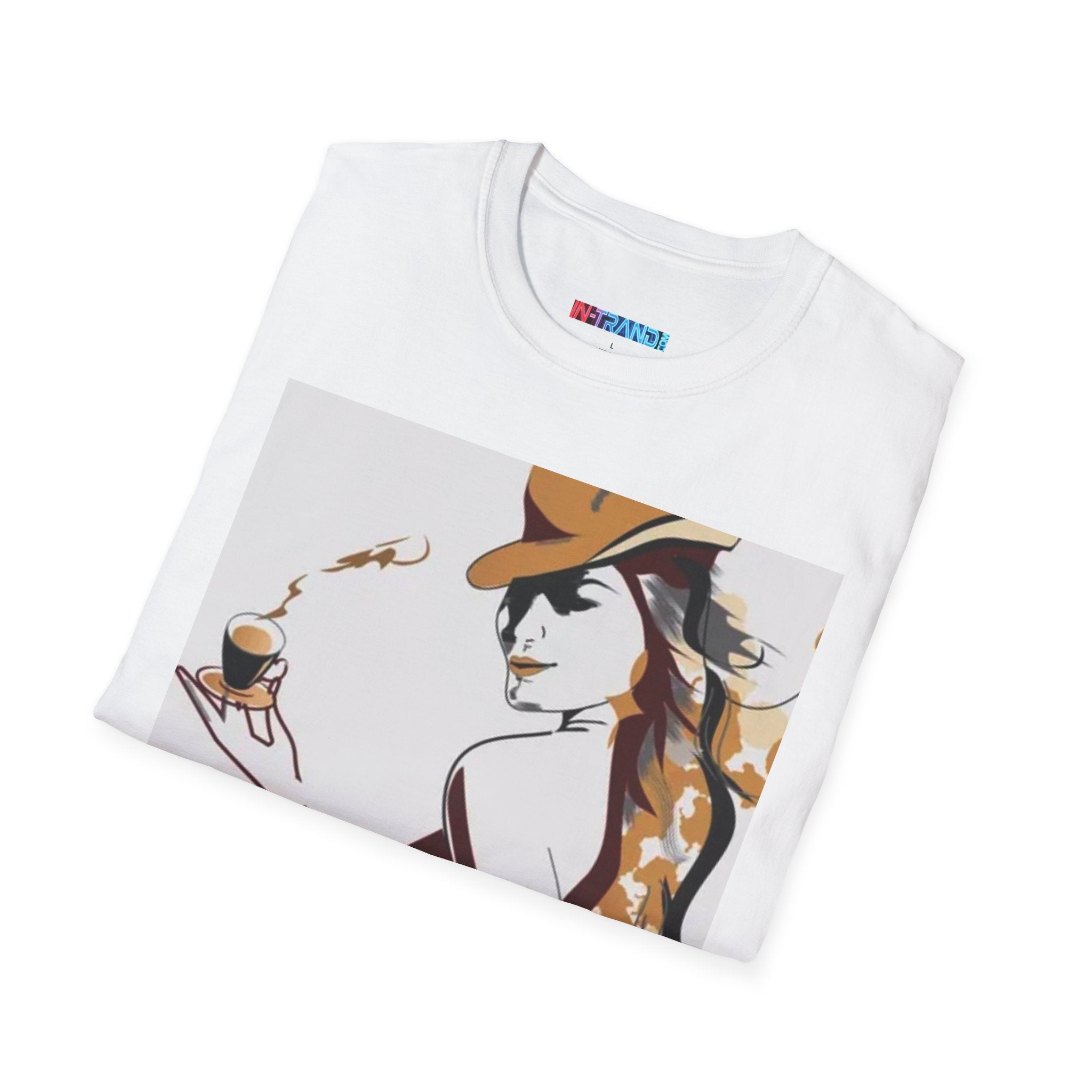 T-Shirt — Retro Cowgirl Coffee Tee (“Depressed: The feeling you get when you run out of coffee”)
