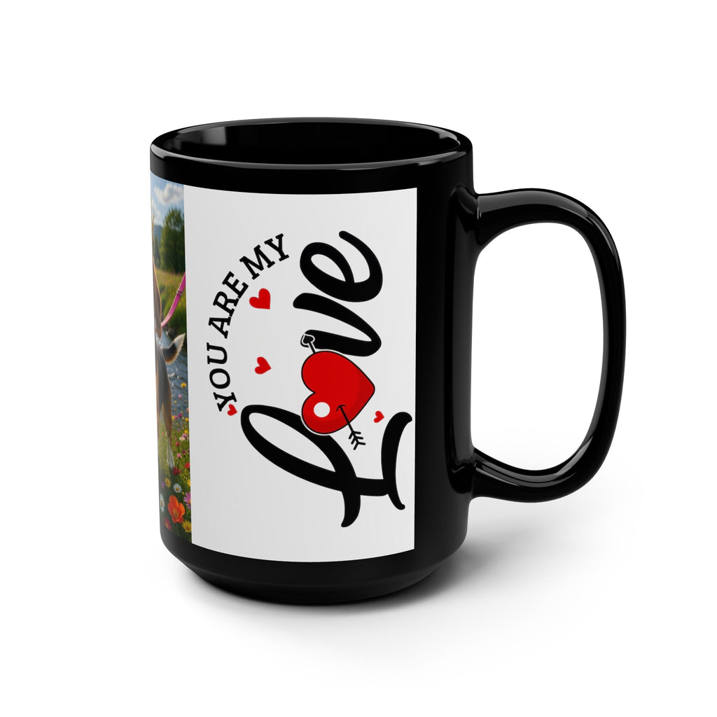 15oz Black Mug — You Are My Love Beagle Crowned Dog Coffee Cup