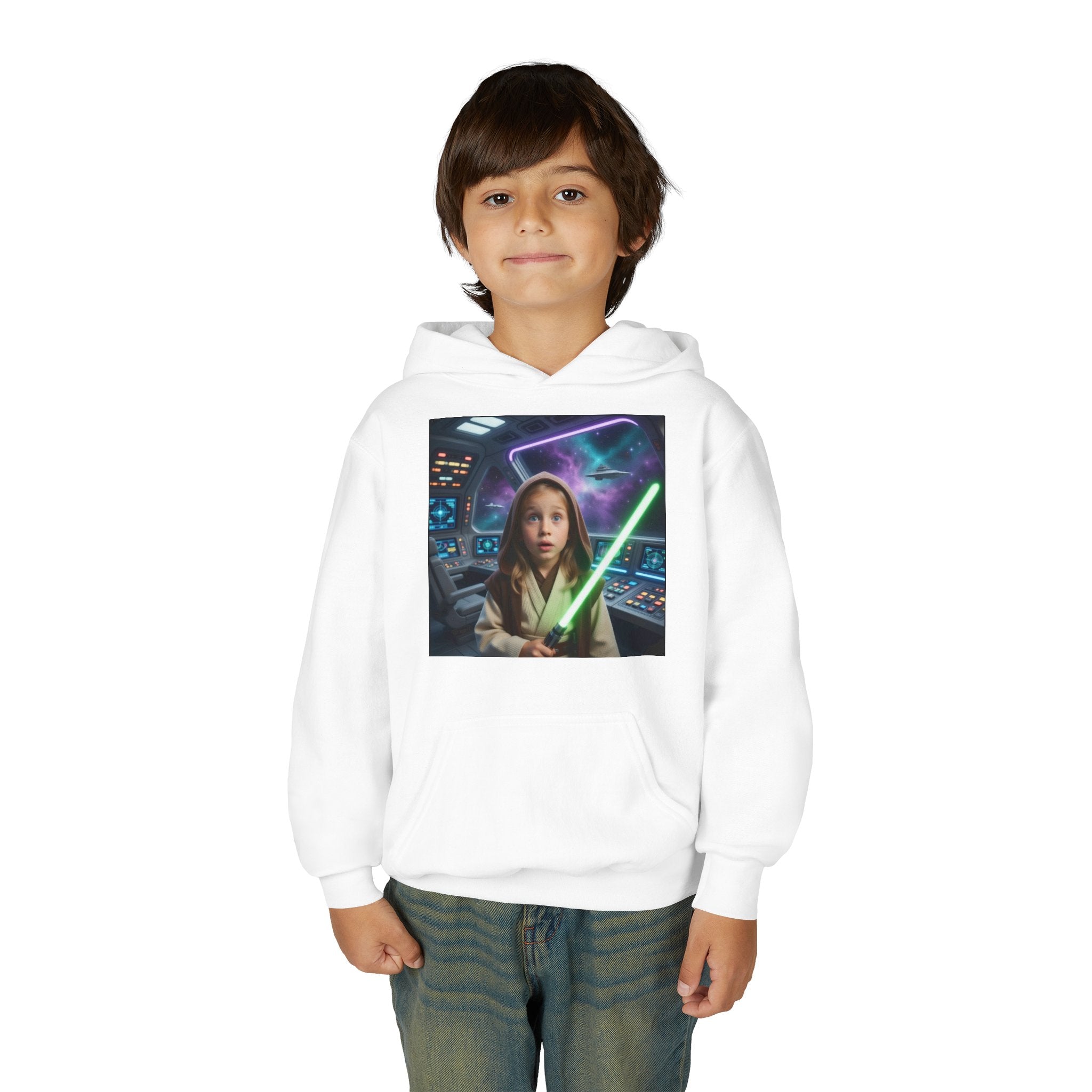 Youth Lightsaber Hoodie — Space Jedi Kids Pullover
