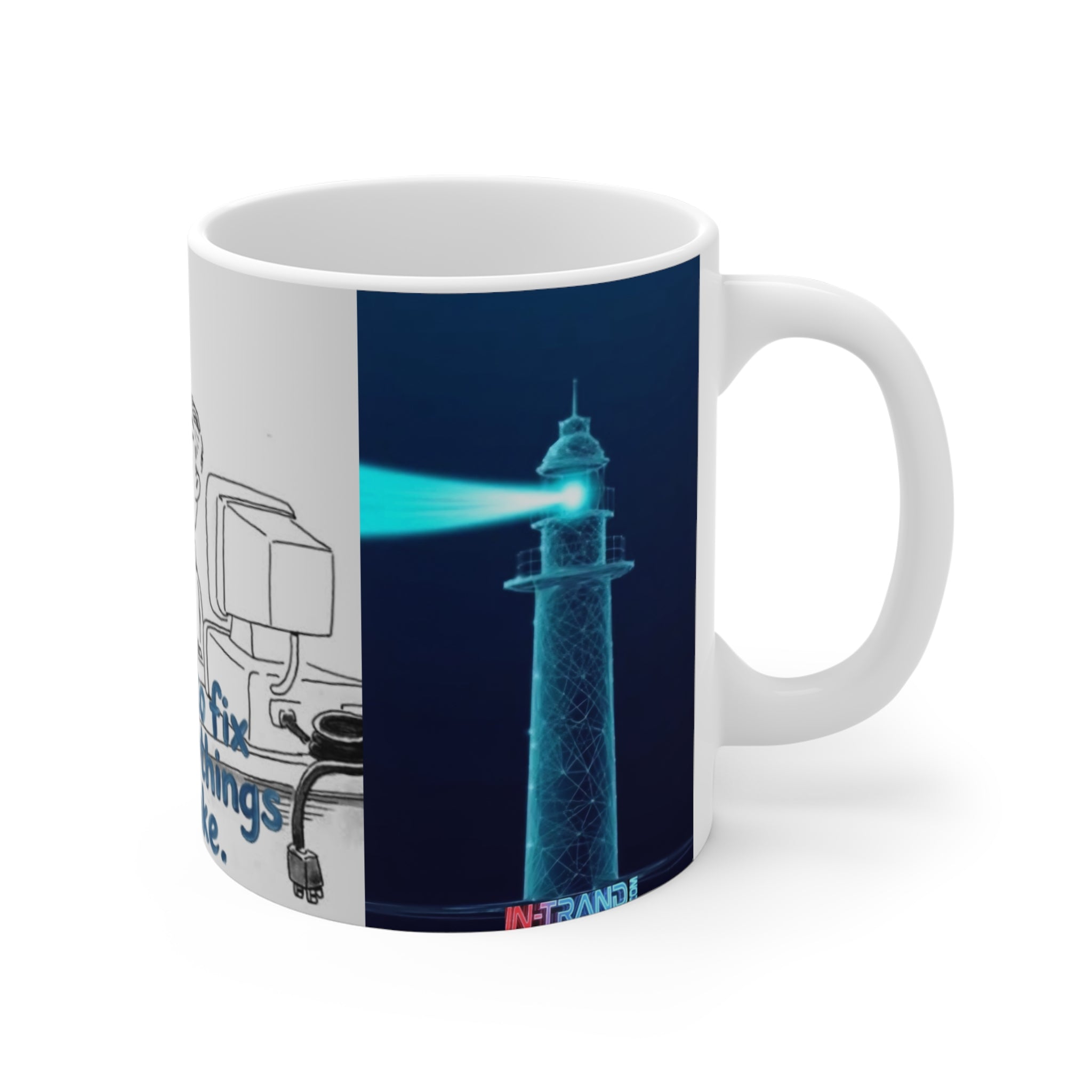 Mug — “I’m Here to Fix the ‘Smart’ Things You Broke” Funny Tech Support Coffee Mug