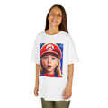 Kids Tee — Cute Child in Red Mario-Style Cap Graphic Shirt
