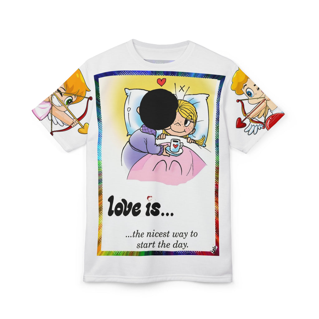 Love Is... Couple Illustration Tee — "Love is... the nicest way to start the day."