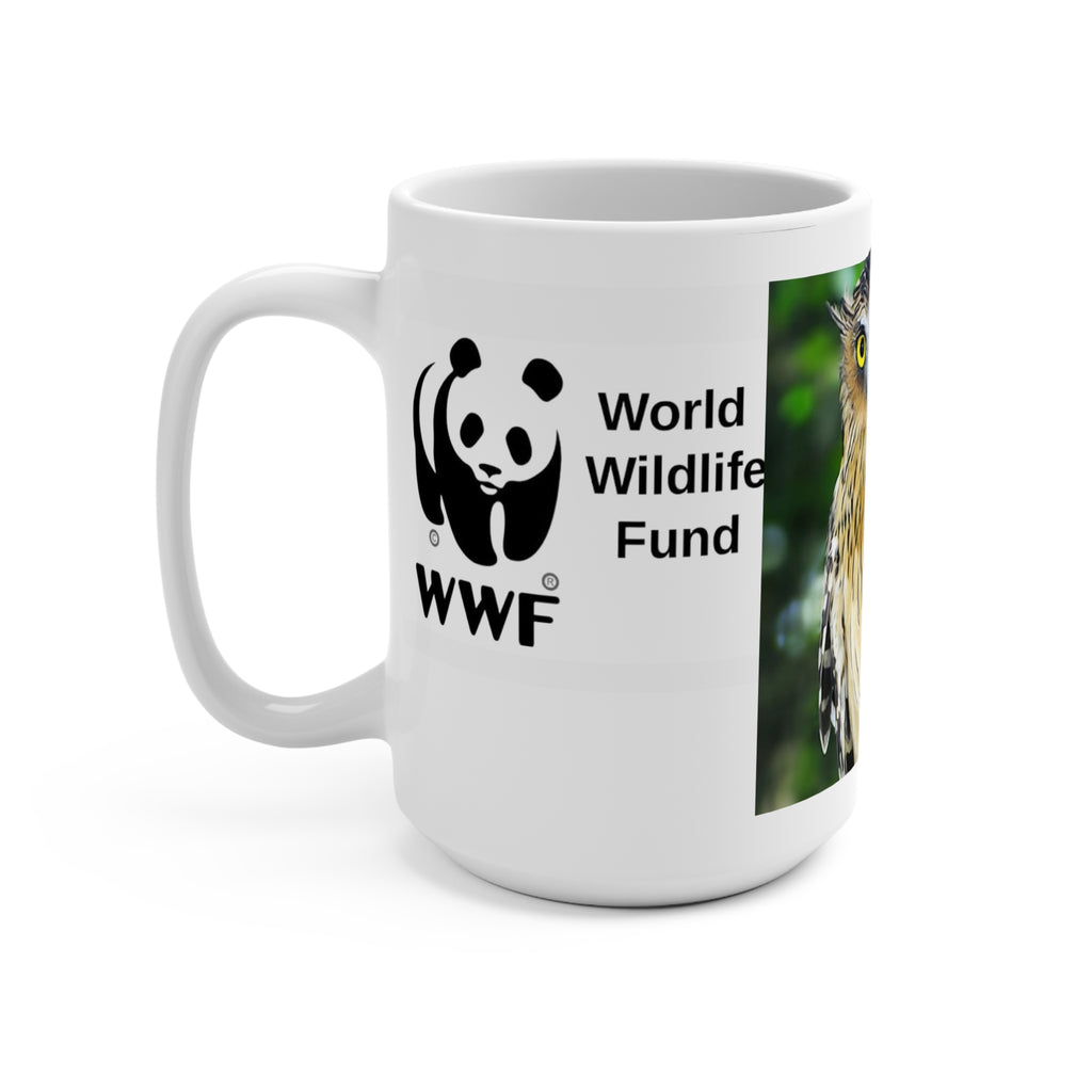 MUG NATURE  WWF Owl Photo 15oz Mug — Wildlife Conservation Coffee Cup