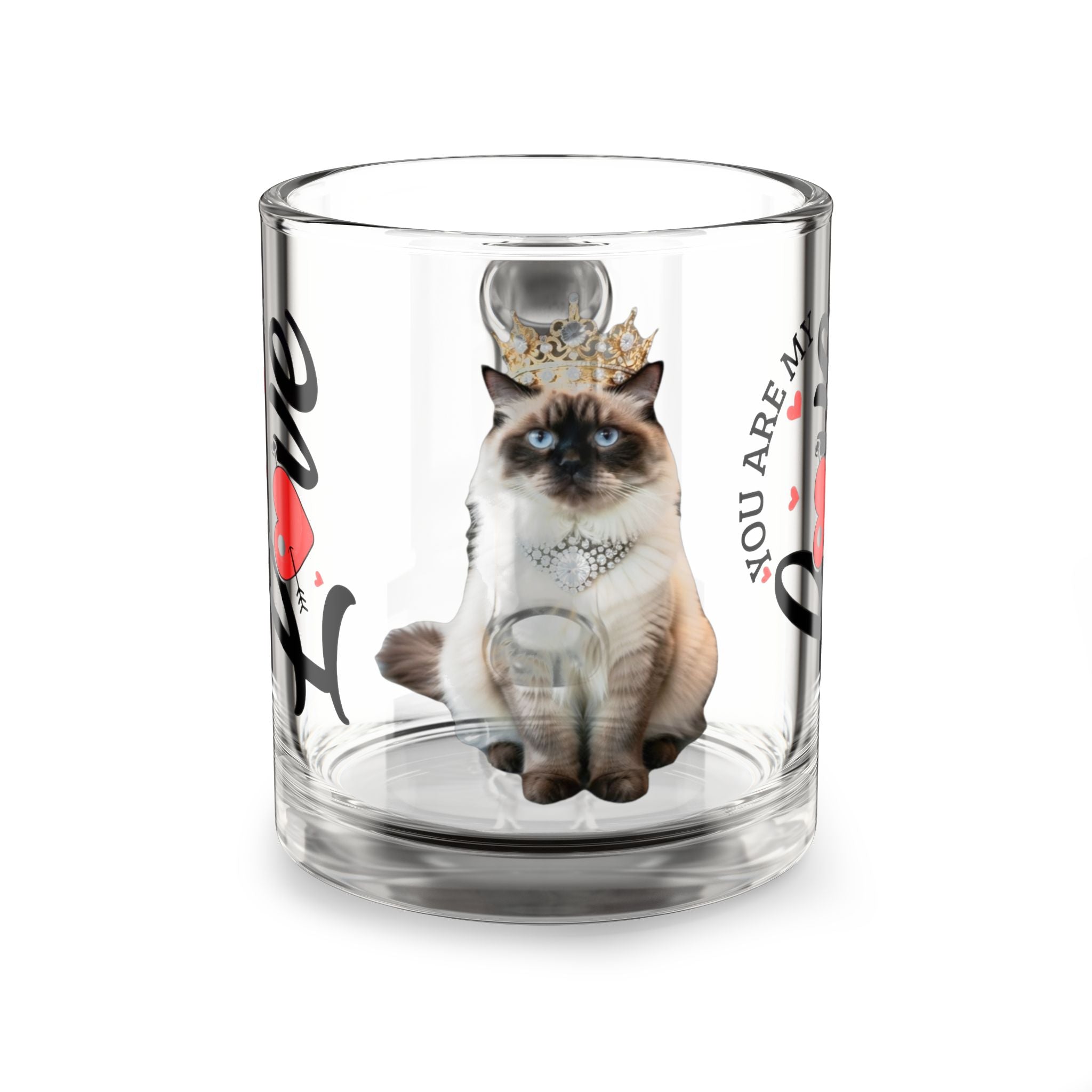Glass Mug — Royal Cat 'Love' 10oz Clear Coffee Cup