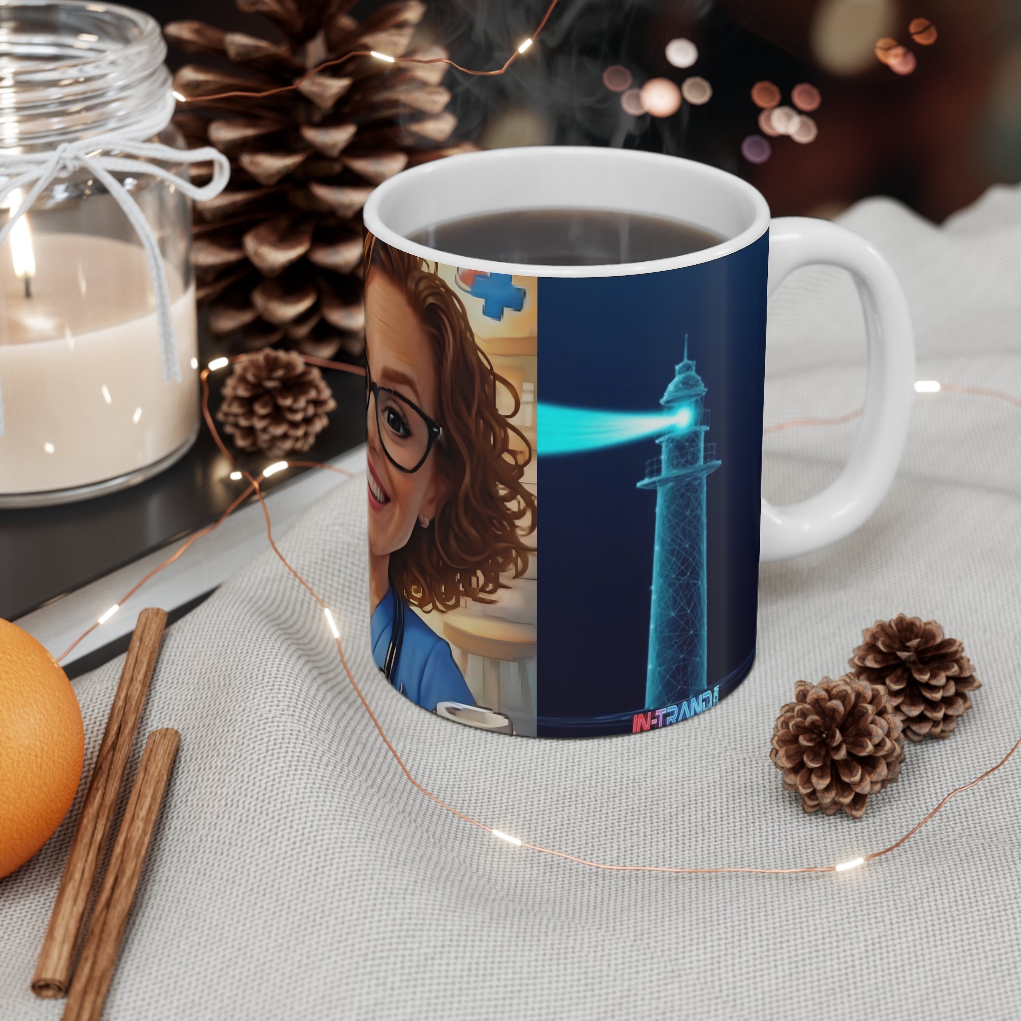 Nurse Caricature Coffee Mug — Personalized Medical Staff Gift (11oz)