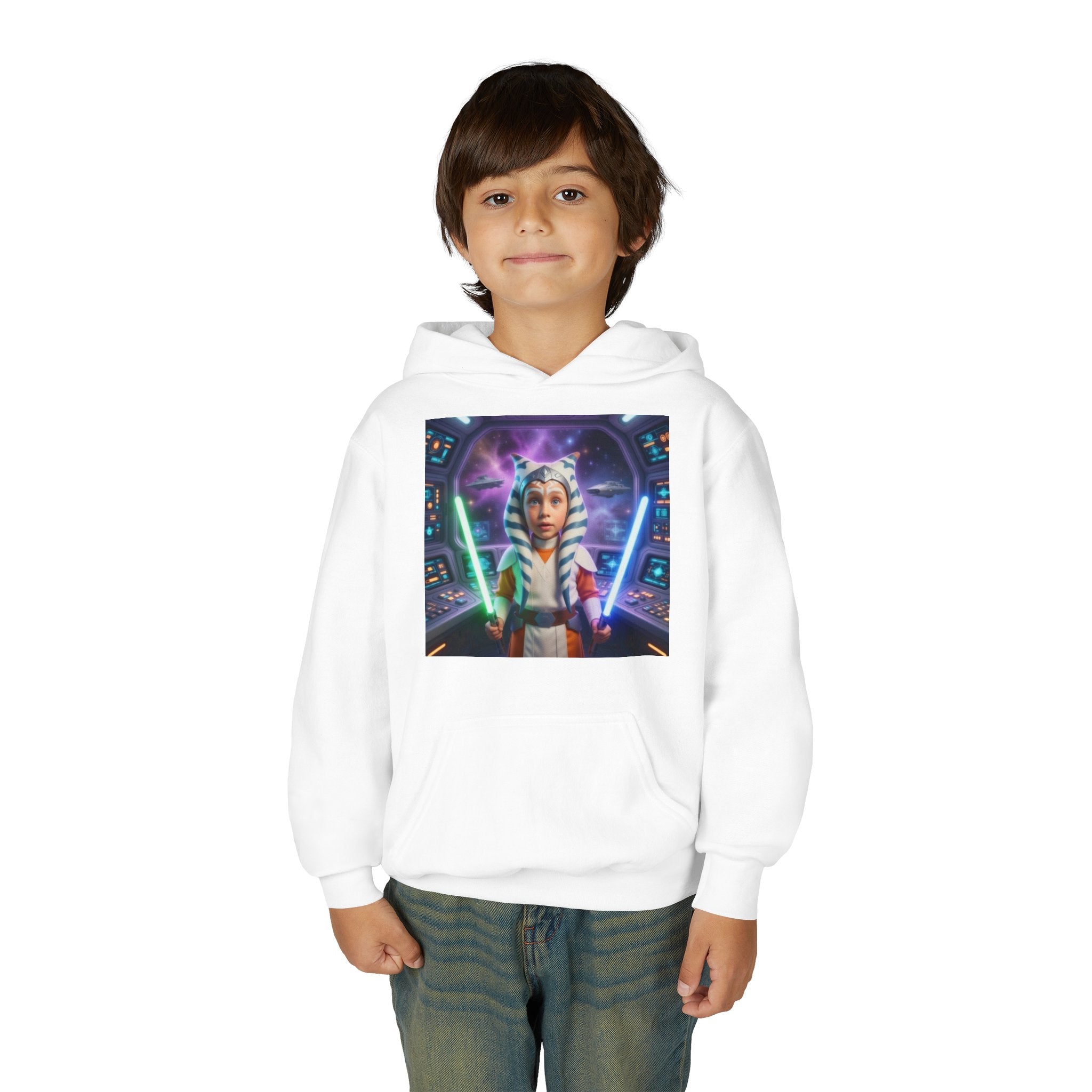 Youth Jedi Lightsaber Hoodie — Ahsoka-Inspired Star Wars Kid’s Sweatshirt