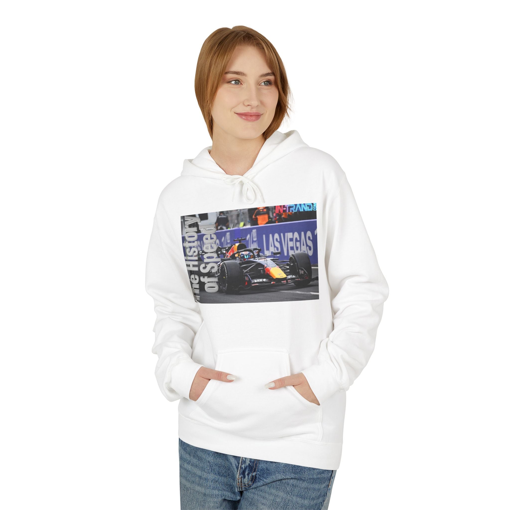 The History of Speed Hoodie — Racing Car Las Vegas Graphic Hoodie