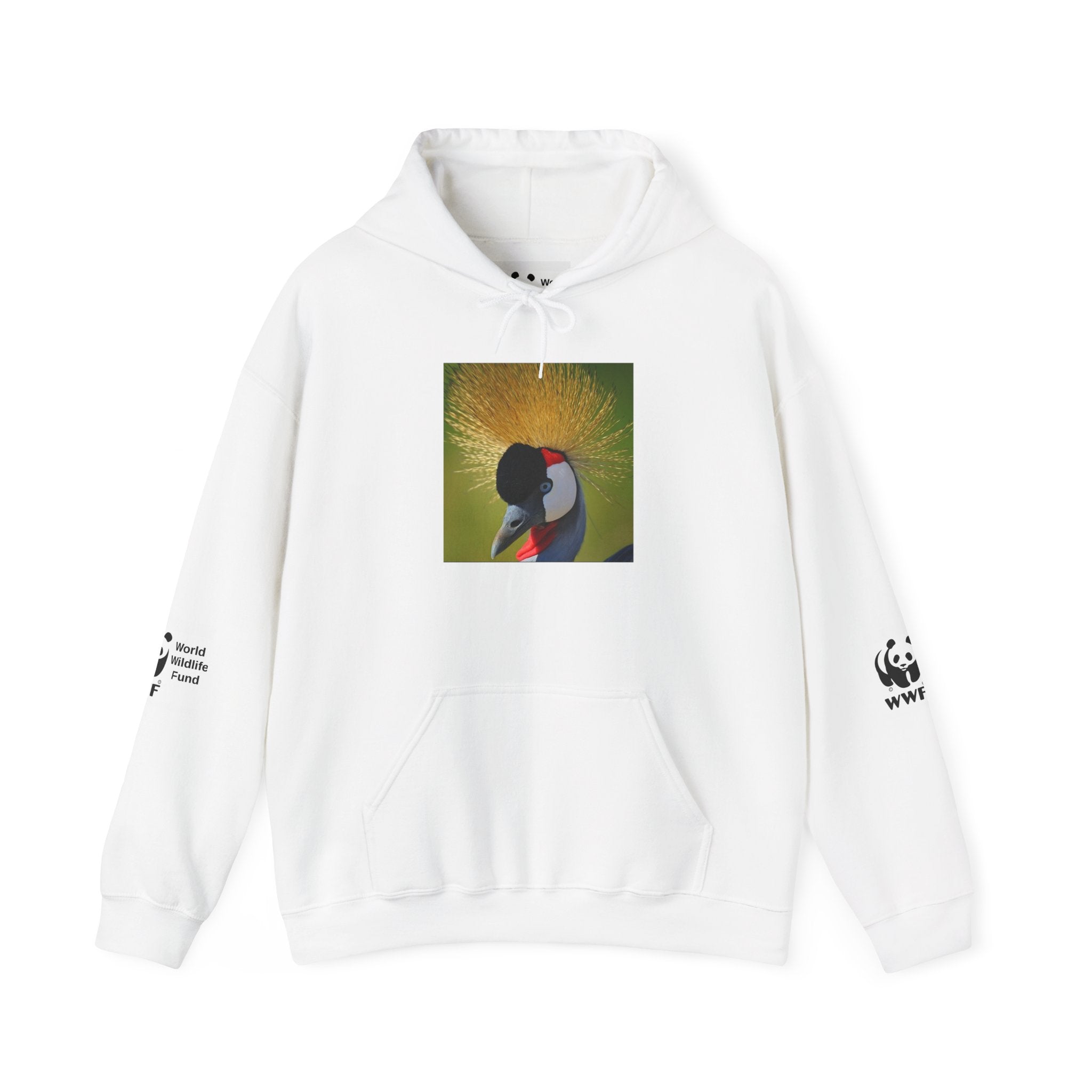 HOODIE NATURE Crowned Crane Graphic Hoodie — Wildlife WWF Conservation Pullover